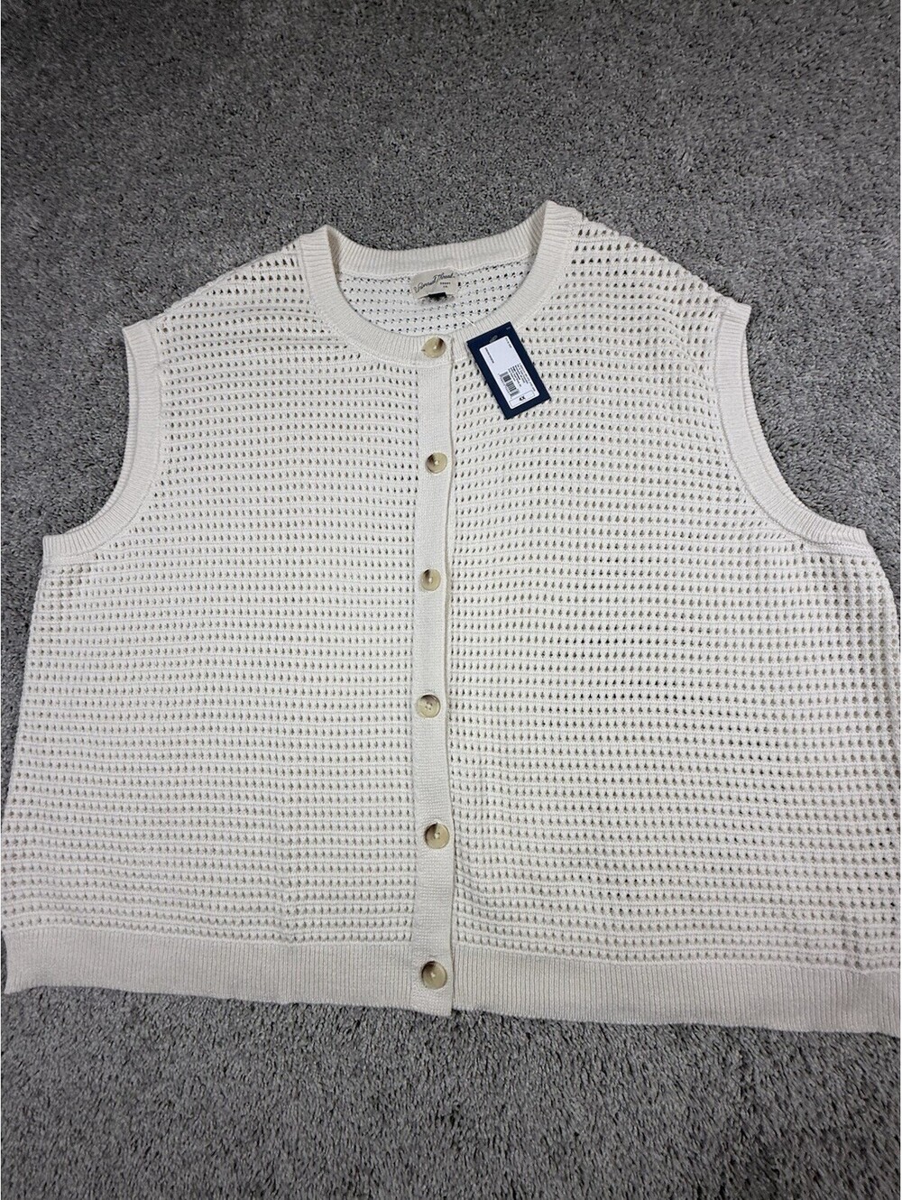 NWT Universal Thread Womens 4X Ivory Sleeveless Sweater Vest Cotton